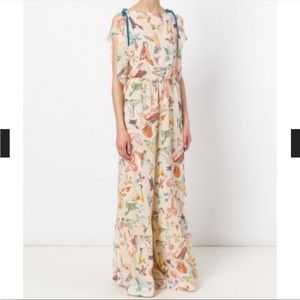 Red Valentino Silk Bird Jumpsuit. Like New